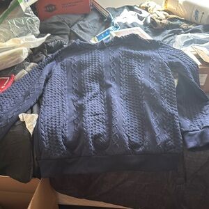 Men's Navy Cable Knit Sweater